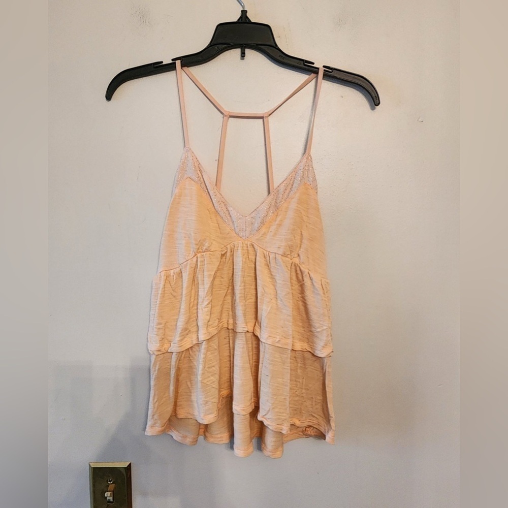 American eagle light yellow tank top blouse size small